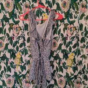 Floral ruffle tie top